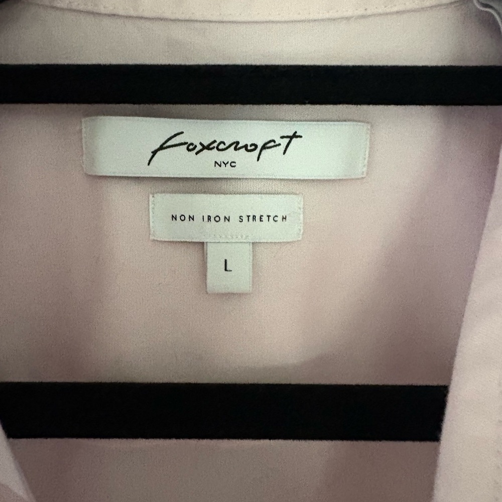 Foxcroft Light Pink Cotton Button-Down Shirt Large - Picture 2 of 9